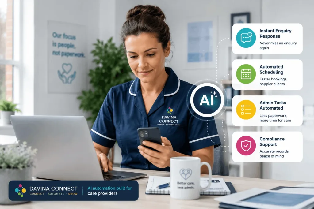 Care provider using AI automation to reduce admin workload and improve response times